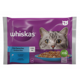 WHISKAS пауч за котки - Рибни Ястия -  4 бр. х 85г